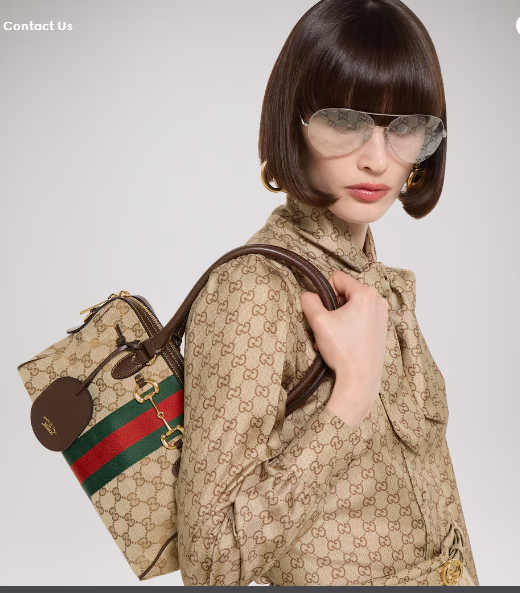 Gucci Borsetto medium boston bag canvas 866732 brown