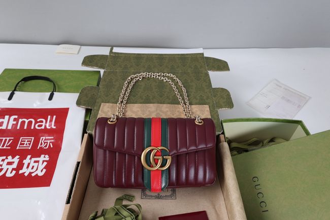 Gucci Jetset GG Marmont medium shoulder bag A005XW burgundy Gucci Jetset GG Marmont medium shoulder bag A005XW burgundy