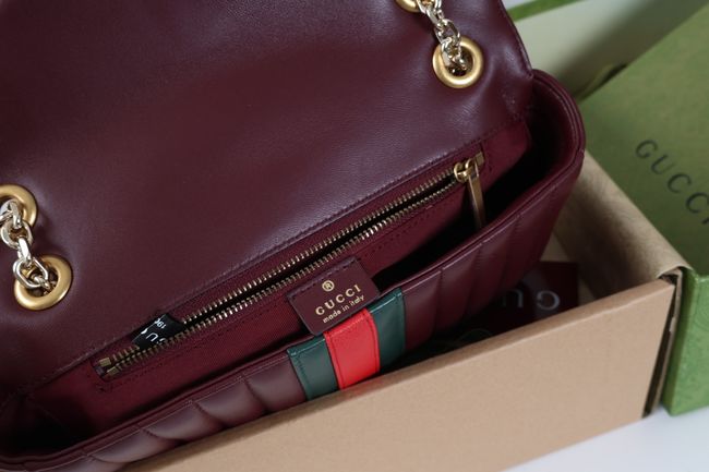 Gucci Jetset GG Marmont medium shoulder bag A005XW burgundy Gucci Jetset GG Marmont medium shoulder bag A005XW burgundy