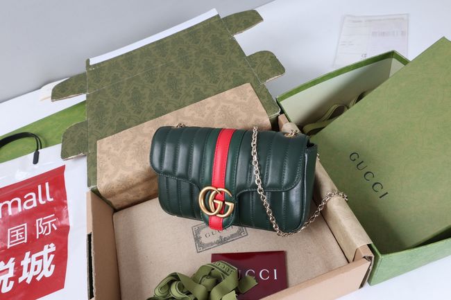 Gucci Jetset GG Marmont small shoulder bag A006X1 Dark green Gucci Jetset GG Marmont small shoulder bag A006X1 Dark green