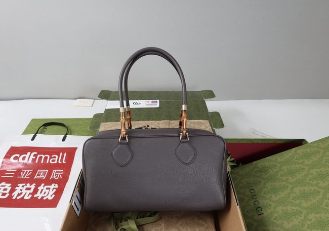 Gucci Large boston bag with bamboo A006OD gray Gucci Large boston bag with bamboo A006OD gray
