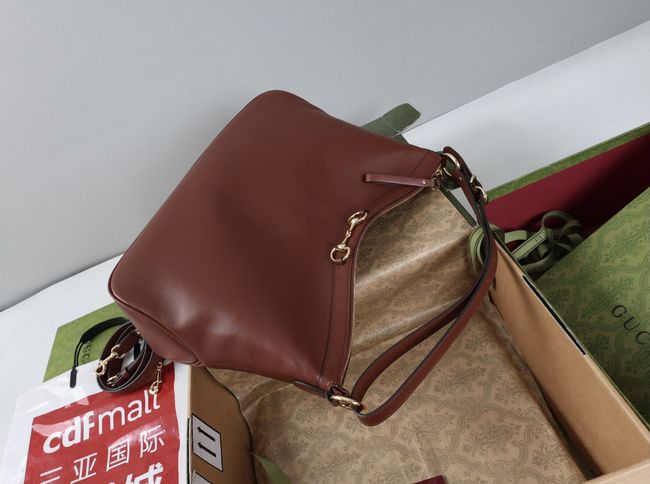 Gucci Starlet large shoulder bag soft leather A00CI2 Dark brown Gucci Starlet large shoulder bag soft leather A00CI2 Dark brown
