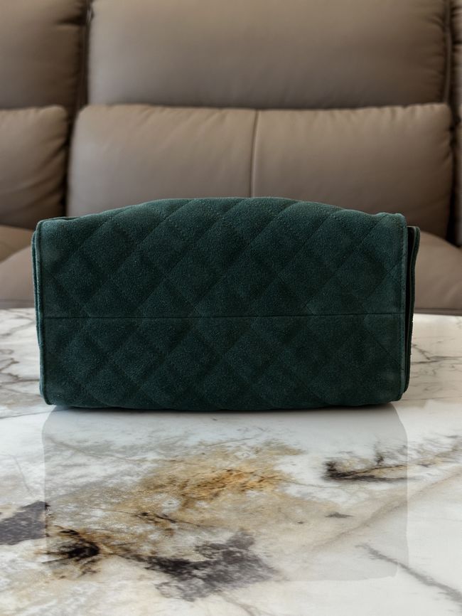 CHANEL 25 Small Handbag Suede AS5293 dark blue