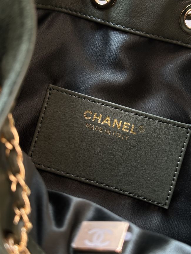 CHANEL 25 Small Handbag Suede AS5293 dark blue