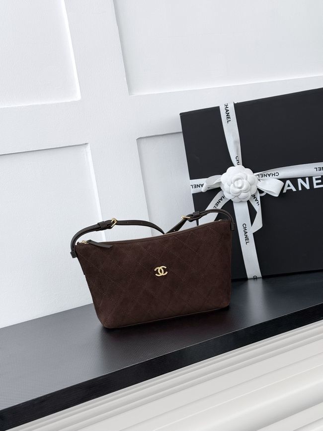 CHANEL Hobo Bag Suede AS5322 dark brown CHANEL Hobo Bag Suede AS5322 dark brown