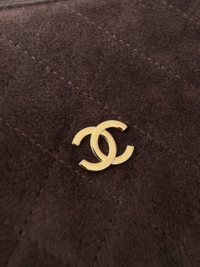 CHANEL Hobo Bag Suede AS5322 dark brown