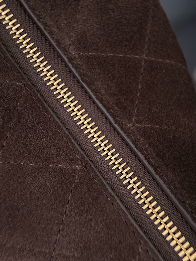 CHANEL Hobo Bag Suede AS5322 dark brown