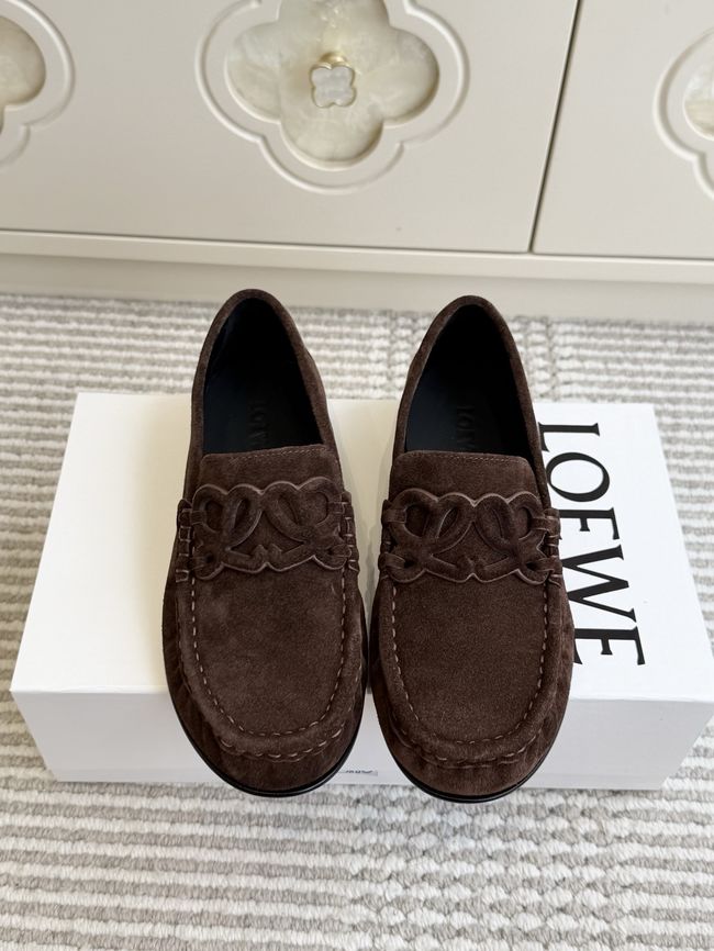 Loewe Suede cowhide Double L loafers VL290-3