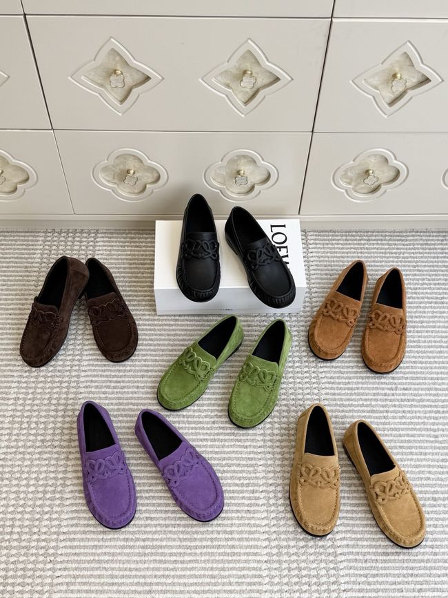 Loewe Suede cowhide Double L loafers VL290-3