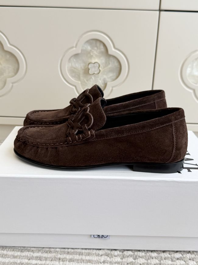 Loewe Suede cowhide Double L loafers VL290-3