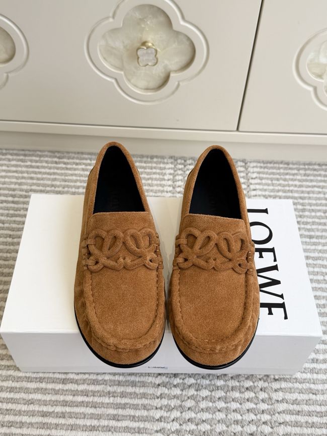 Loewe Suede cowhide Double L loafers VL290-5