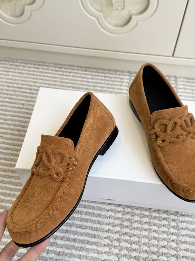 Loewe Suede cowhide Double L loafers VL290-5